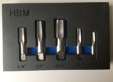 К-т. Метчици тръбни 3/8" 1/2" 3/4" 1/4" 1/8" 5бр 010054