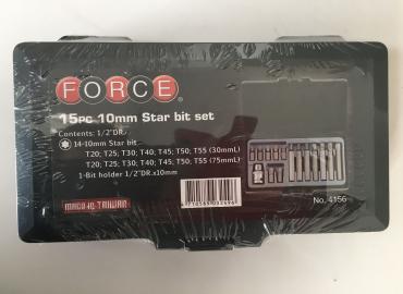 К-т. накрайници шестограми 4-12мм опашка 10мм 15бр FORCE 06927